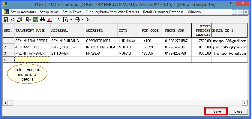 fmcg setup transport 2